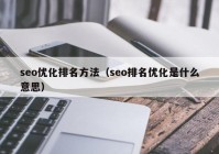 seo优化排名方法（seo排名优化是什么意思）