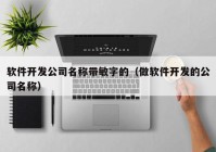 软件开发公司名称带敏字的（做软件开发的公司名称）